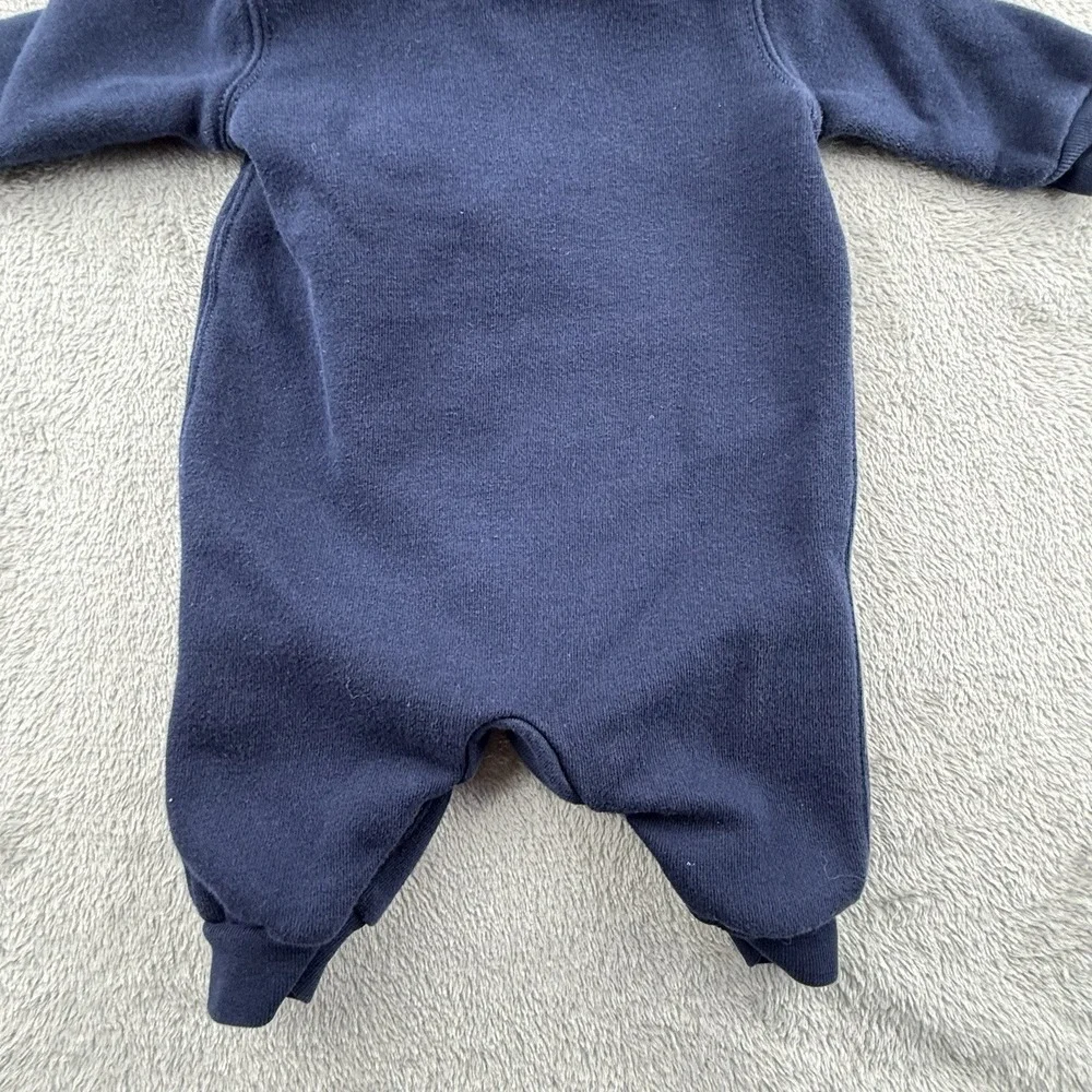 Ralph Lauren Sweatshirt Romper Baby Boys 3 Months Blue Red Polo Spell Out Preppy
